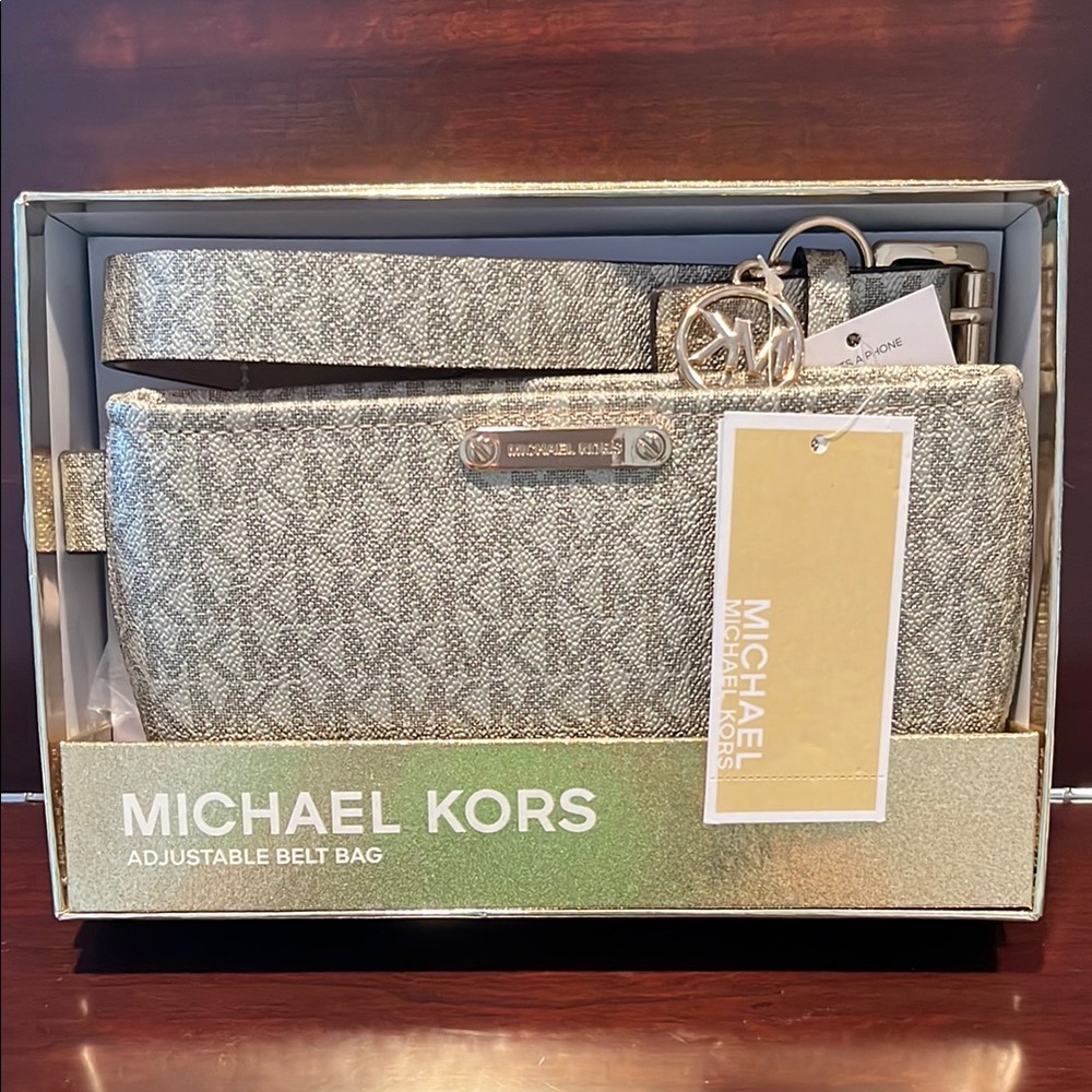 Michael Kors Metallic Silver Adjustable Belt Bag